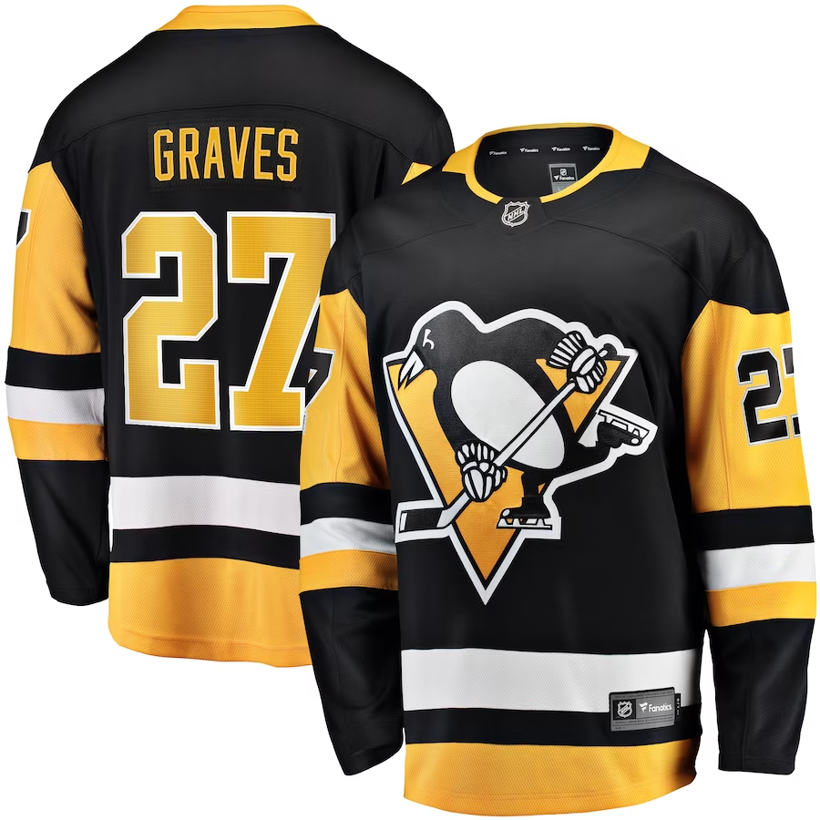Men's Pittsburgh Penguins Ryan Graves #27 Black Jersey